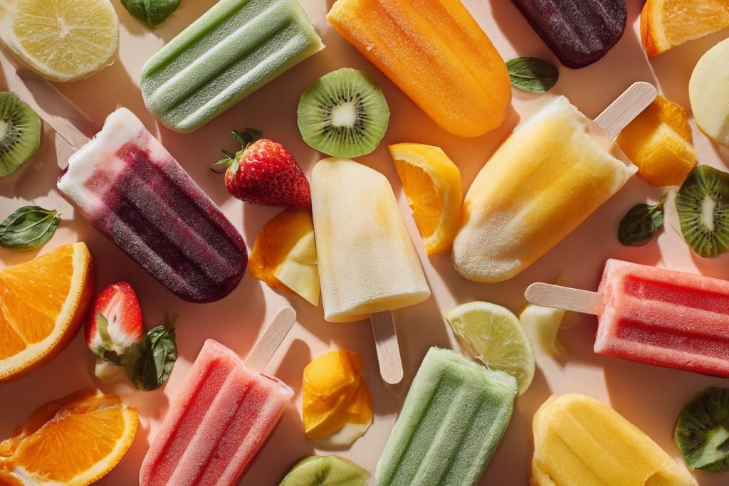 Vitaminreiches, buntes und gesundes Eis für Kinder