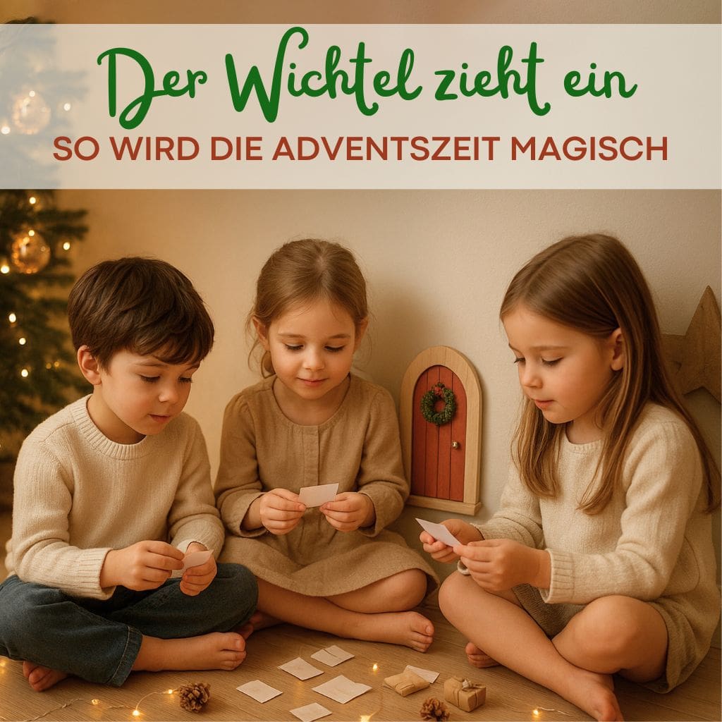 kinder schauen sich wichtelbriefe in der Weihnachtszeit an
