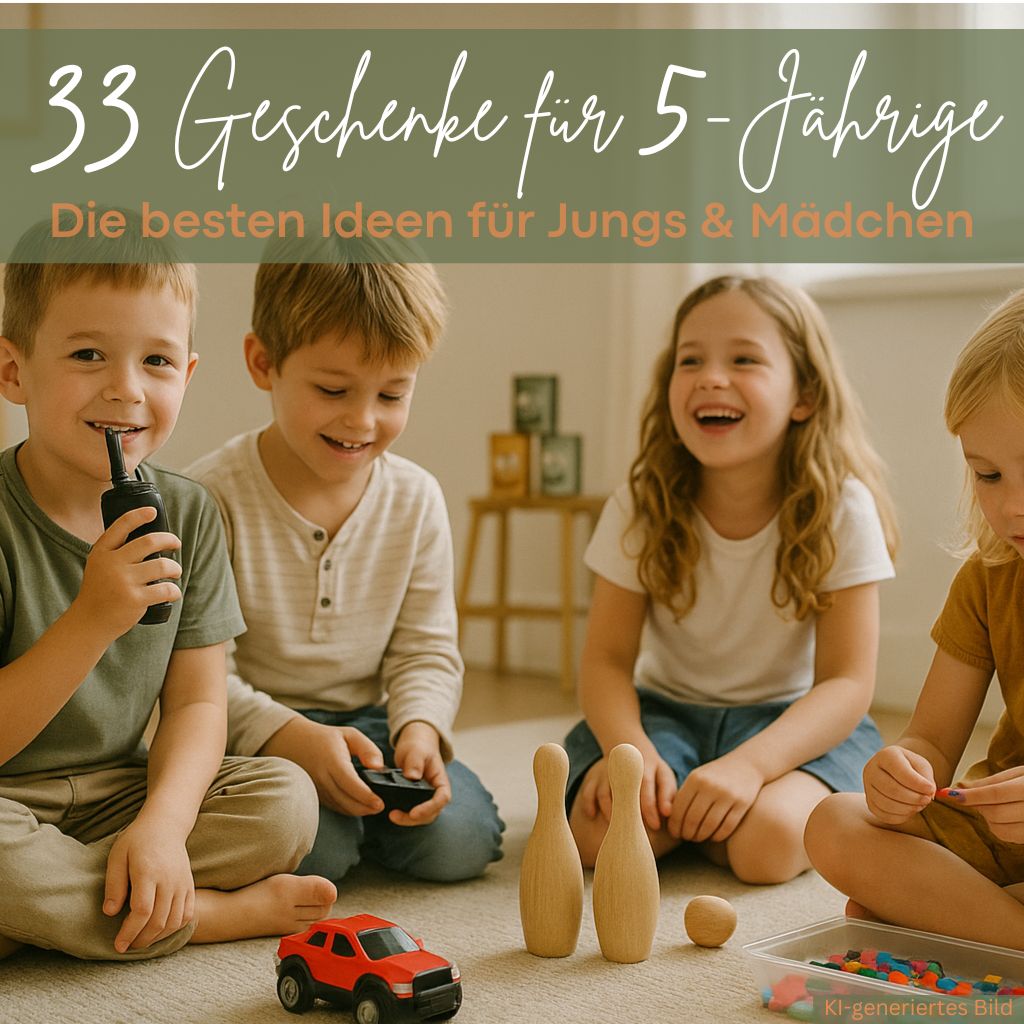 5-Jährige Kinder beim Spielen mit ihren Geschenken
