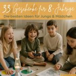 8-Jährige Kinder spielen mit ihren Geschenken